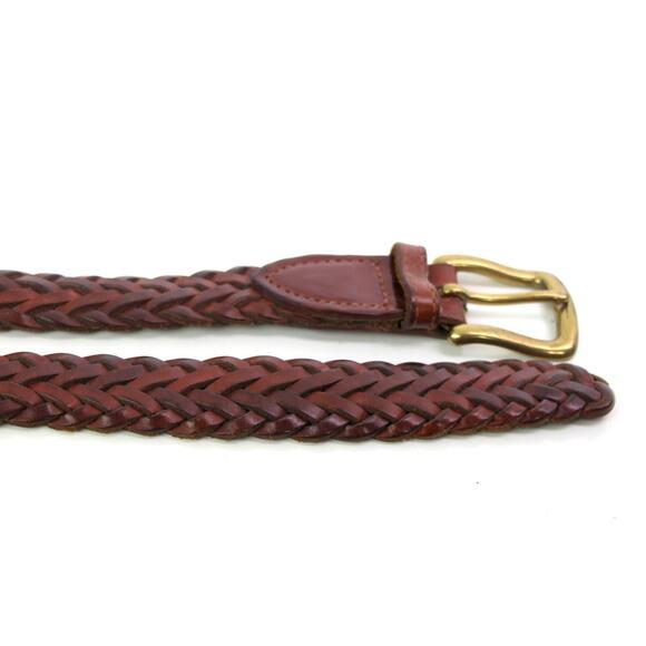 Tresse a la Main BRAIDED BROWN REAL LEATHER 7/8" Wd CASUAL MEN'S BELT Sz 40 (63A - Picture 12 of 13